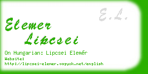 elemer lipcsei business card